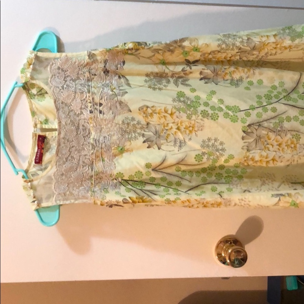 Khaadi pret wear sleevless with neck embroidered
